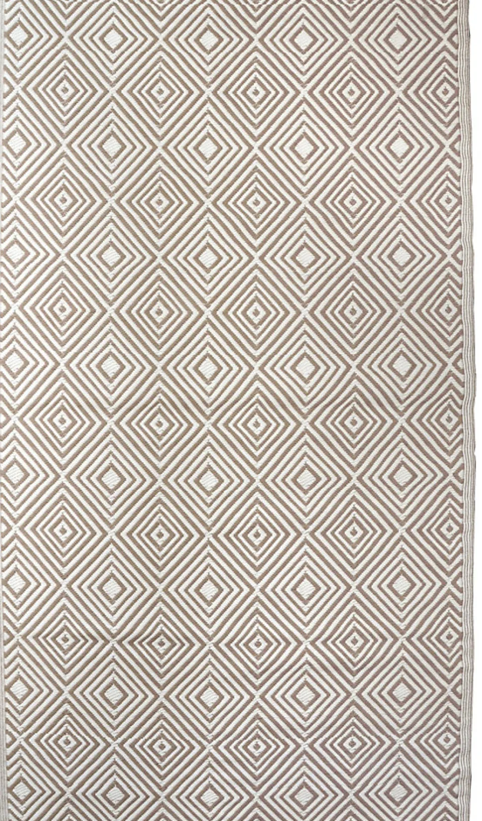 Tapis d'extérieur tissé imprimé losanges taupe L.230 x l.160 Dylrev