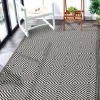 Tapis d'extérieur tissé imprimé losanges noir L.170 x l.120cm Dylrev