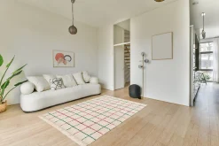 Tapis d’intérieur décoratif motifs quadrillé rose et vert 230x160 cm Balta