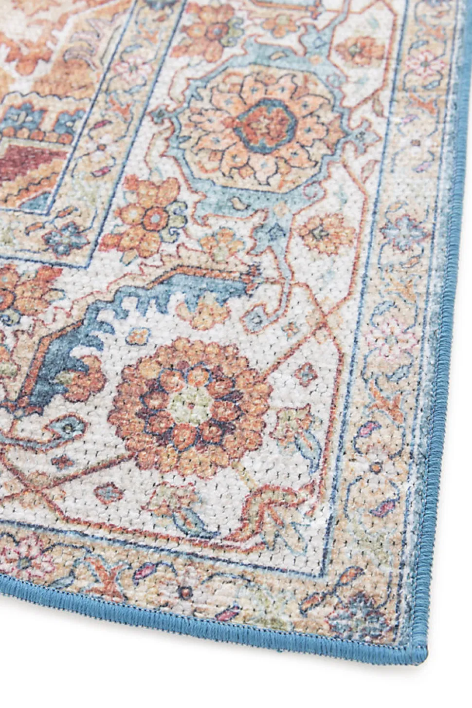 Tapis Dorsey décoloré GoodHome bleu L.230 x l.160 cm