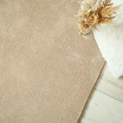 Tapis doux - Hypnose beige nude - Galon tabac - 80 x 150 cm