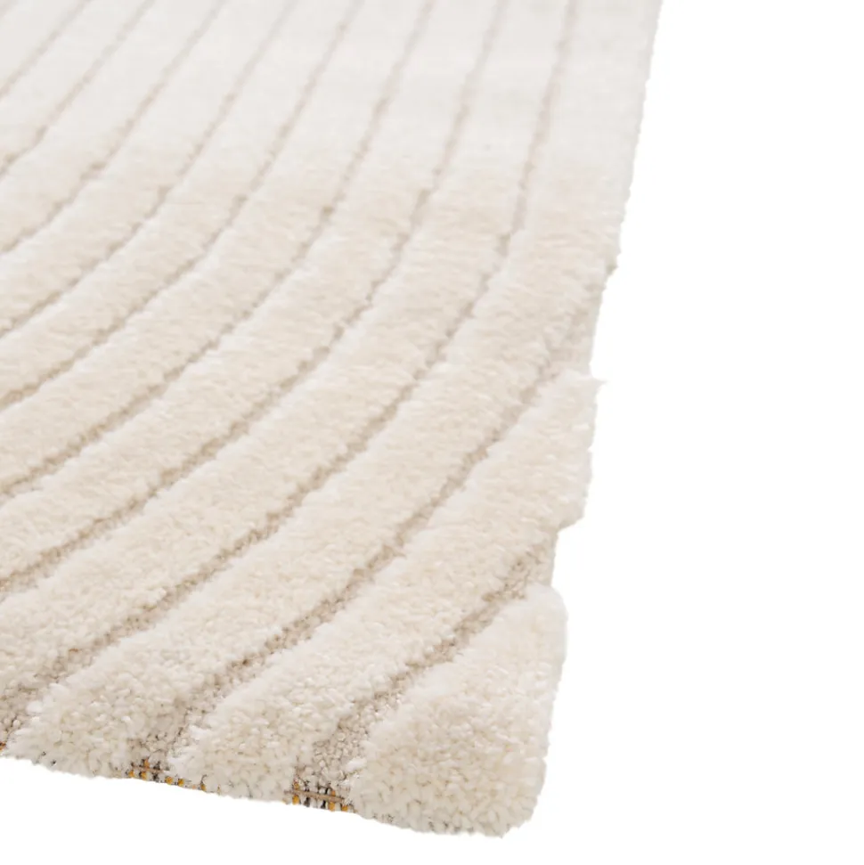 Tapis effet 3D arche Wapiti GoodHome poils longs L.120 x L.170cm blanc