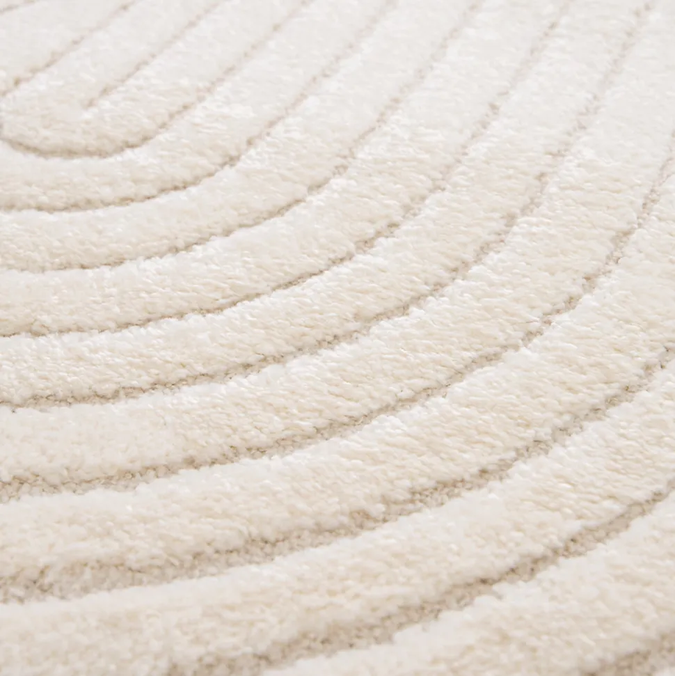 Tapis effet 3D arche Wapiti GoodHome poils longs L.120 x L.170cm blanc