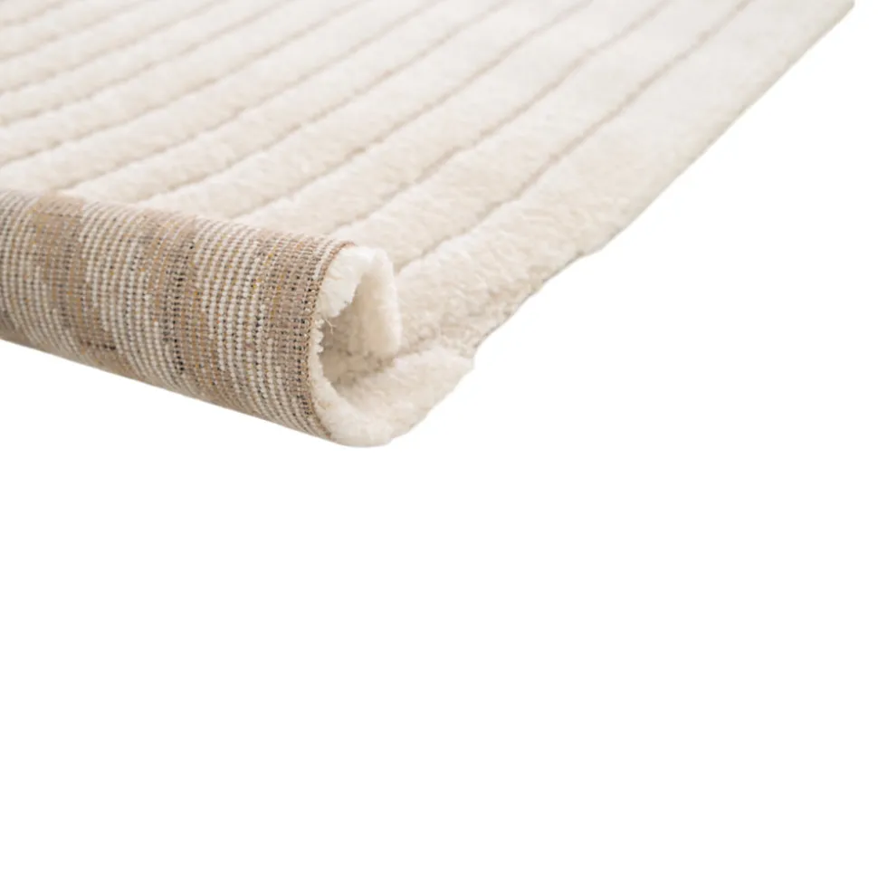 Tapis effet 3D arche Wapiti GoodHome poils longs L.120 x L.170cm blanc