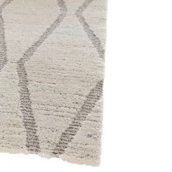 Tapis effet 3D tissé Wapiti poils longs L.120 x L.170cm blanc et gris GoodHome