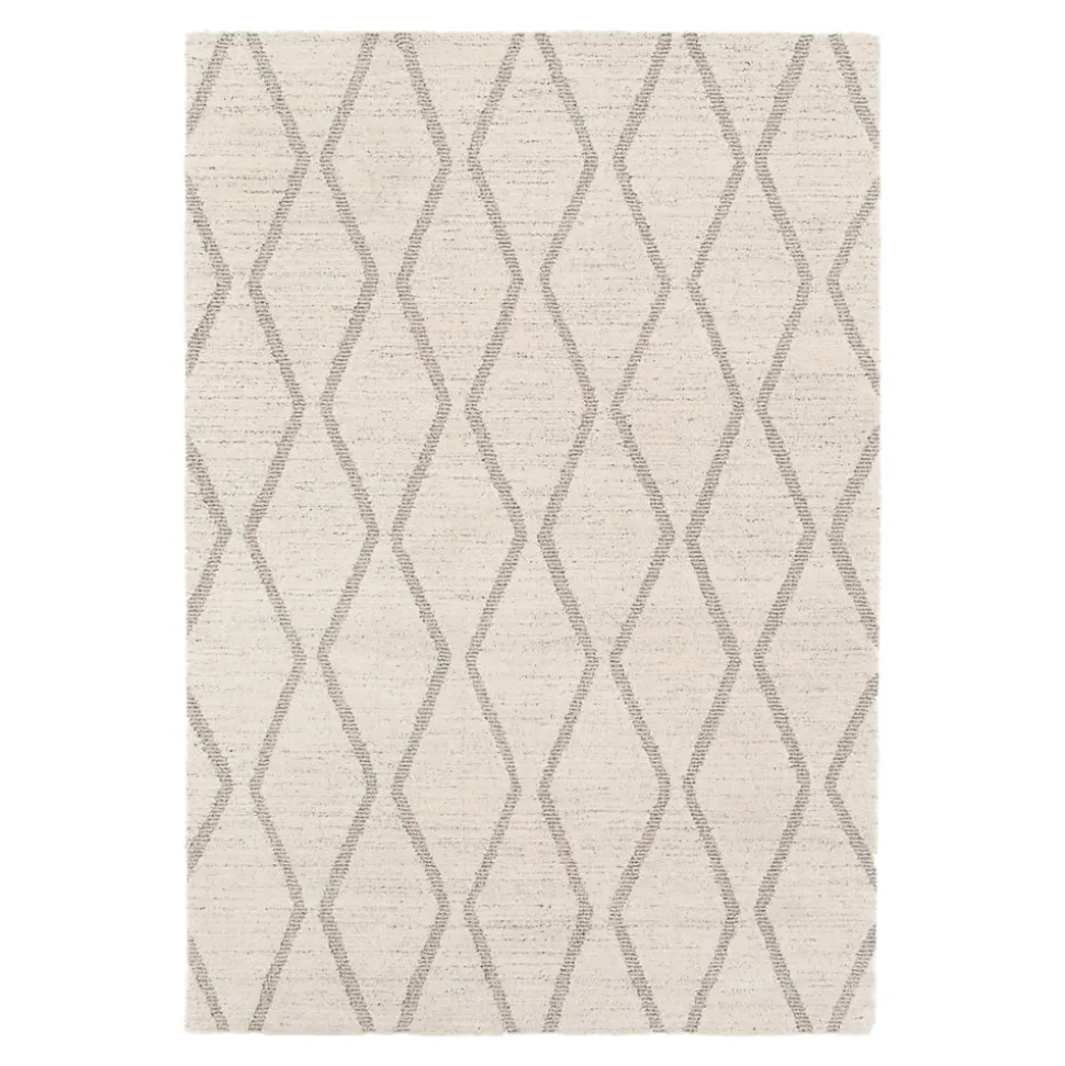 Tapis effet 3D tissé Wapiti blanc et gris poils longs L.160 x L.230cm GoodHome