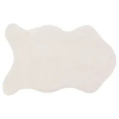 Tapis effet fourrure Atmosphera blanc ivoire L.90 x l.60cm