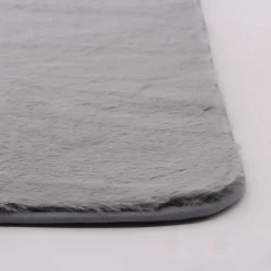 Tapis effet fourrure ultra doux gris L.90 x l.60cm Ornami