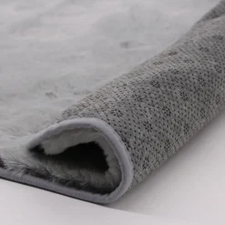 Tapis effet fourrure ultra doux gris L.90 x l.60cm Ornami