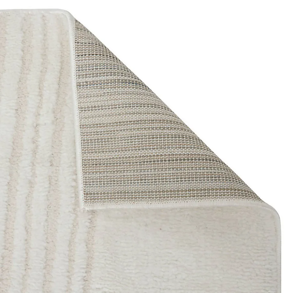 Tapis effet laine Anoai blanc 200x150cm- Blanc ondulé- Atmosphera