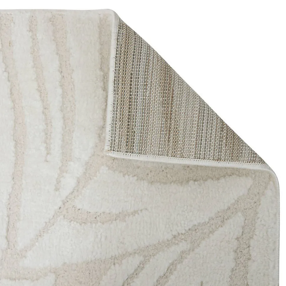 Tapis effet laine Anoai blanc 200x150cm- Blanc feuille- Atmosphera