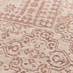 Tapis effet tissé Bajra GoodHome tissage à plat L.160 x L.230cm crème et marron