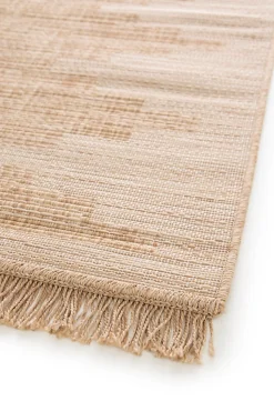 Tapis effet tissé Boyoz GoodHome tissage à plat L.120 x L.170cm naturel et blanc