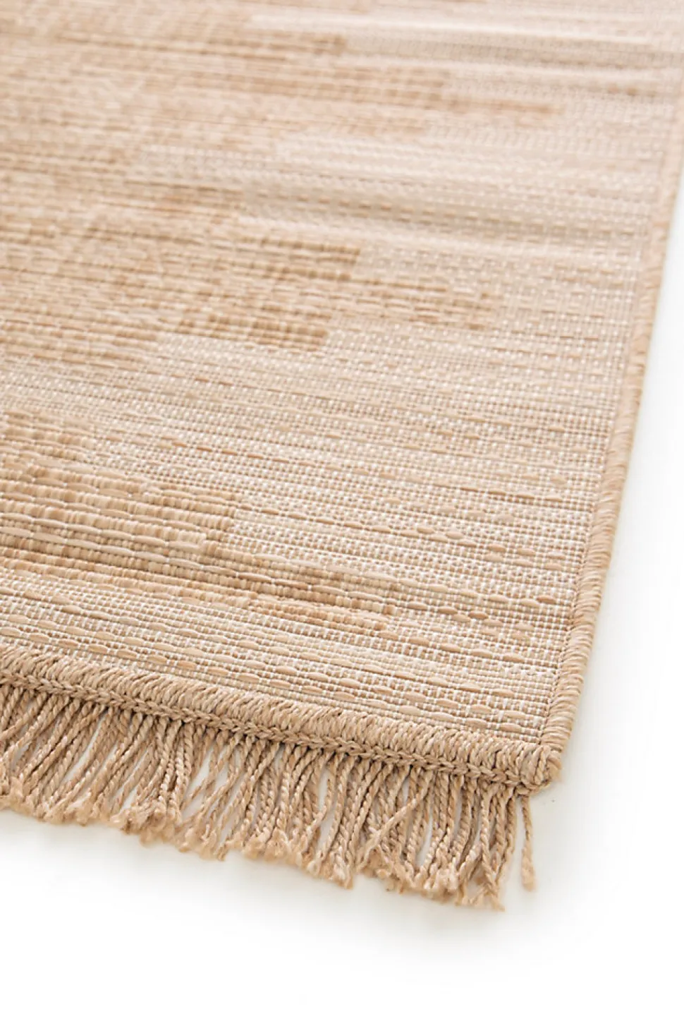 Tapis effet tissé Boyoz GoodHome tissage à plat L.120 x L.170cm naturel et blanc
