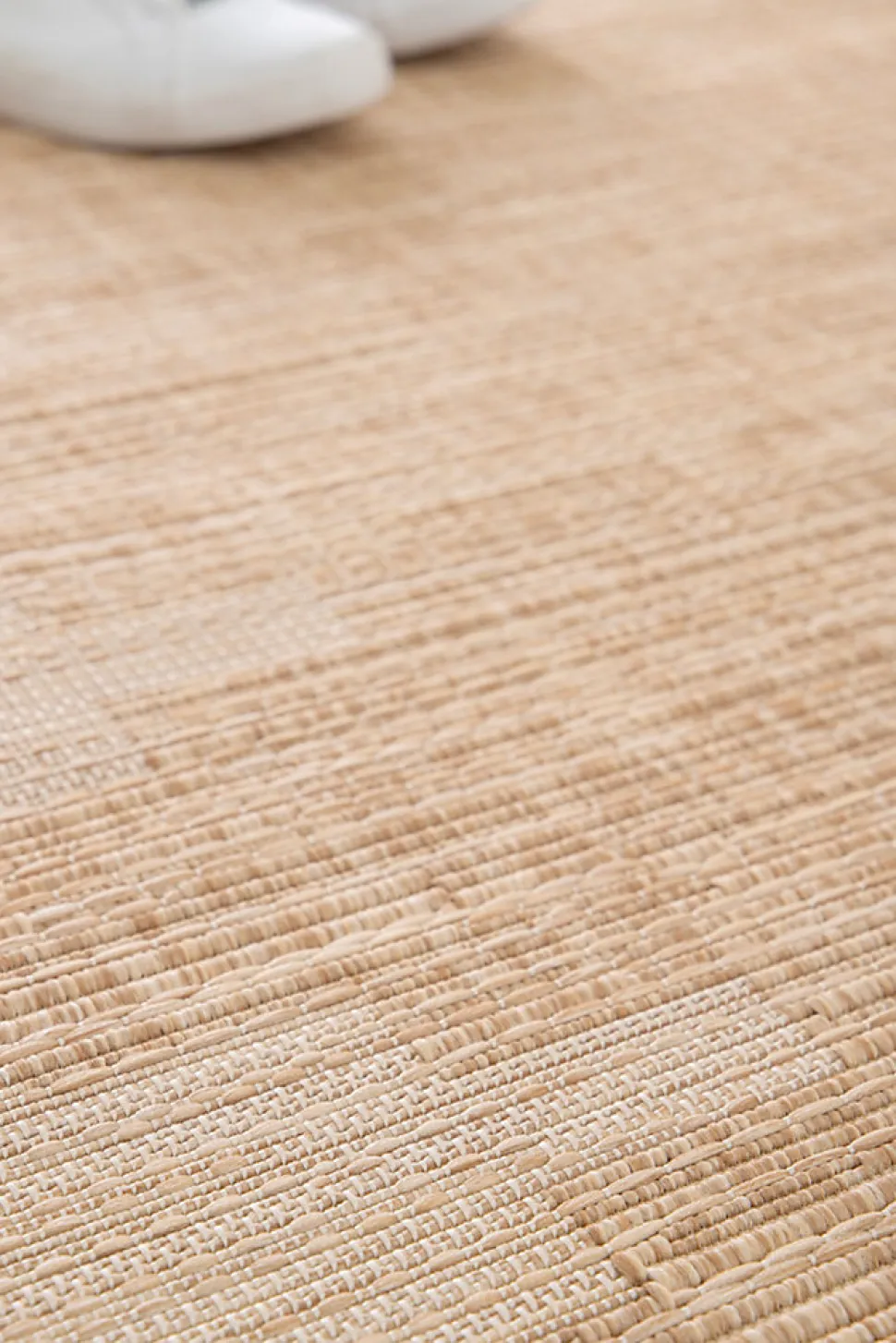 Tapis effet tissé Boyoz GoodHome tissage à plat L.120 x L.170cm naturel et blanc