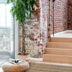 Tapis effet tissé Melua GoodHome tissage à plat L.160 x L.230cm naturel et terracotta