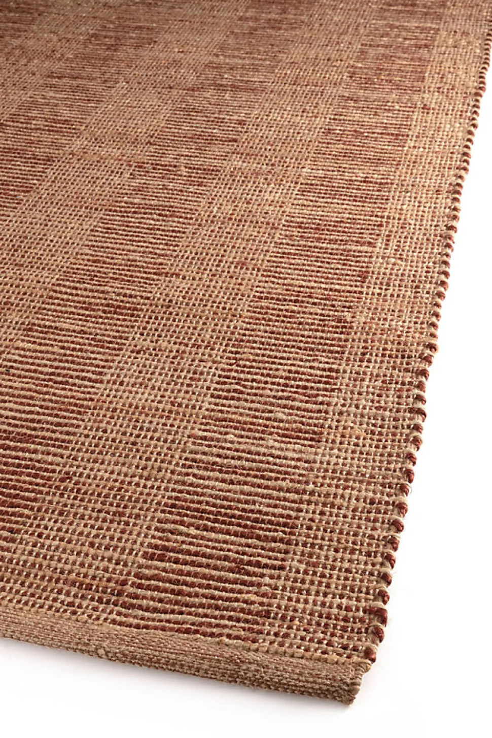 Tapis effet tissé Melua GoodHome tissage à plat L.160 x L.230cm naturel et terracotta