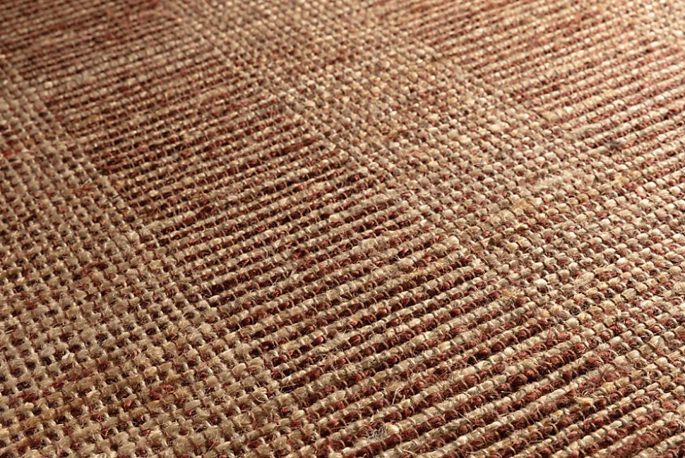 Tapis effet tissé Melua GoodHome tissage à plat L.160 x L.230cm naturel et terracotta
