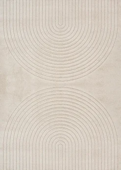 Tapis Elisa design géométrique, Beige, 240 x 340 cm