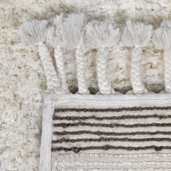 Tapis en coton tufté berbère Calà blanc et gris L.120 x l.170cm Deko&co