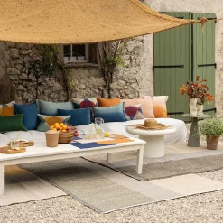 Tapis en jonc de mer et coton carbone Karan