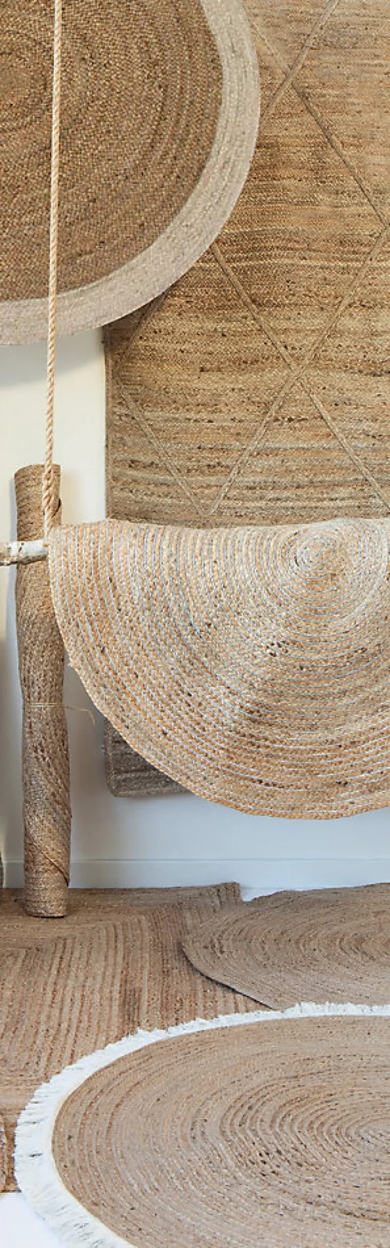 Tapis en jute coloris naturel Deco&Co ⌀120 cm