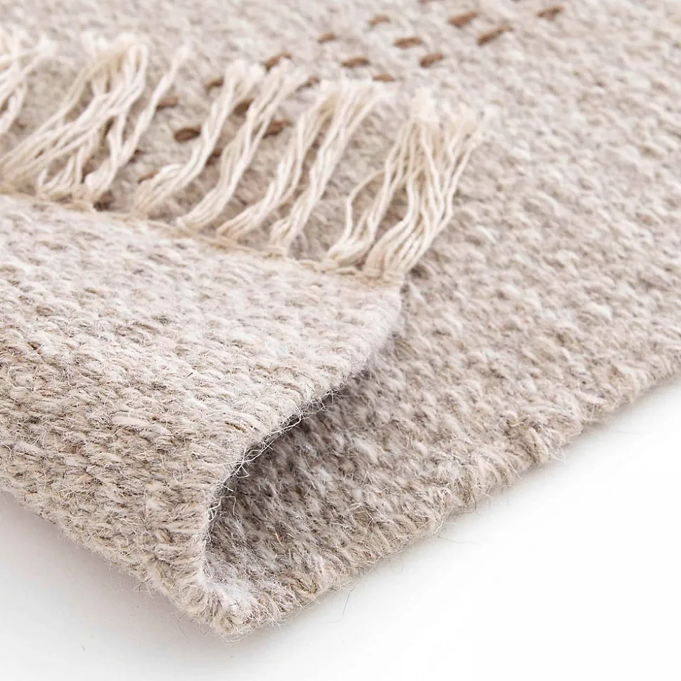 Tapis en laine et jute tissé à plat à motifs géométriques 160 x 230 cm Oviala