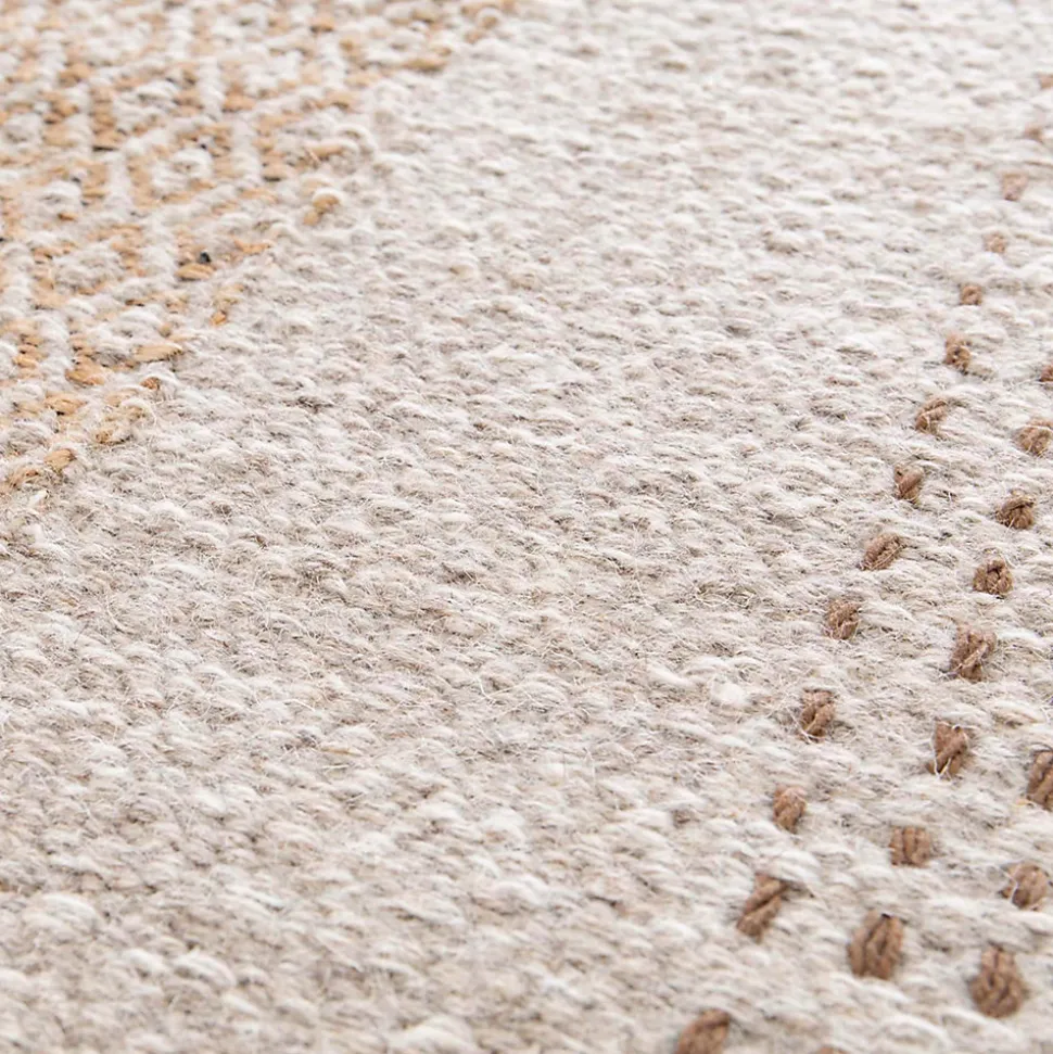 Tapis en laine et jute tissé à plat à motifs géométriques 160 x 230 cm Oviala