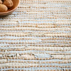 Tapis en matière recyclée - Japandi - Couleurs nudes - 120 x 170 cm