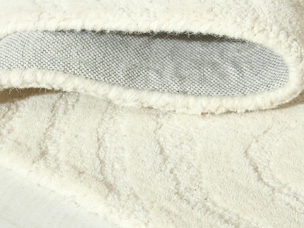 Tapis en relief 100% laine tufté main - 200 x 290 cm - Ivoire - 2100g/m² - NEORA