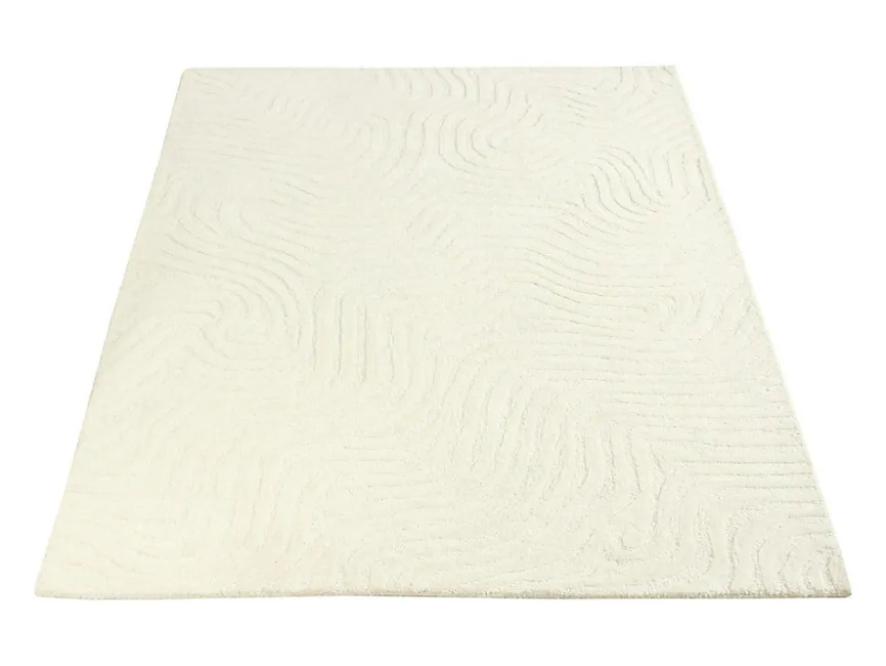 Tapis en relief 100% laine tufté main - 200 x 290 cm - Ivoire - 2100g/m² - NEORA