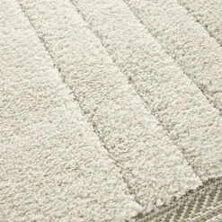 Tapis en relief géométrique - Andréa - Ecru et beige - 80 x 150 cm