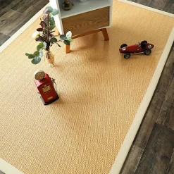 Tapis en sisal naturel - Veracruz chevron - Miel et écru - 200 x 200 cm