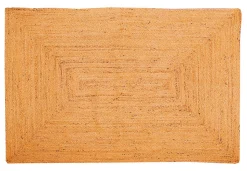 Tapis en toile de jute jaune L.180 x l.120cm Deco&co