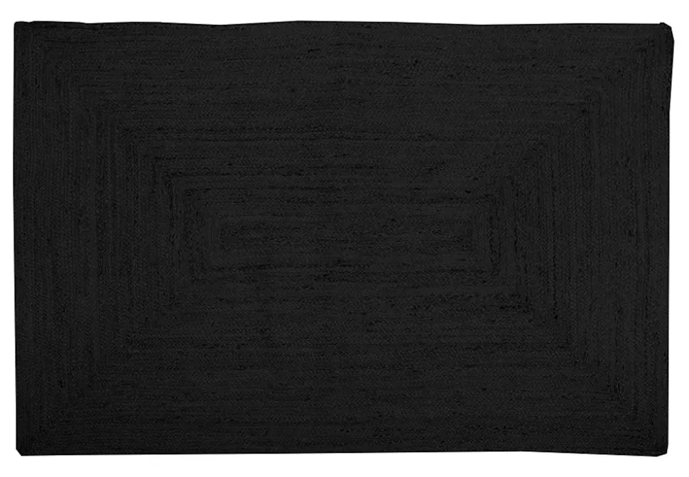 Tapis en toile de jute noir L.180 x l.120cm Deco&co