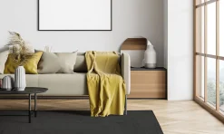 Tapis en toile de jute noir L.180 x l.120cm Deco&co