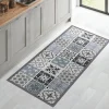 Tapis en vinyle effet carreaux de ciment noir et blanc 66 x 160 cm