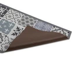 Tapis en vinyle effet carreaux de ciment noir et blanc 66 x 160 cm