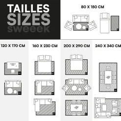 Tapis enfant beige / crème 80 x 150cm. tapis intérieur oursons. poils ras