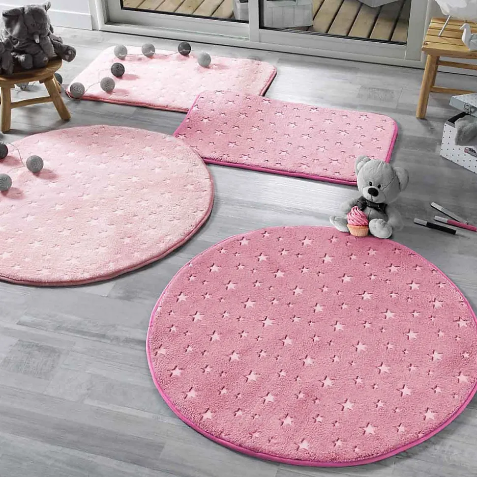 Tapis Enfant Déco "Fluo Night" 50x80cm Fuchsia