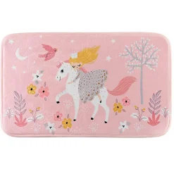 Tapis Enfant Imprimé "Fée des Bois" 45x75cm Rose