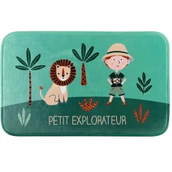 Tapis Enfant "Léo l'Explorateur" 45x75cm Vert