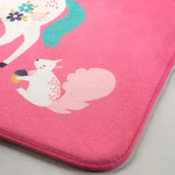 Tapis Enfant "Princesse Licorne" 45x75cm Rose