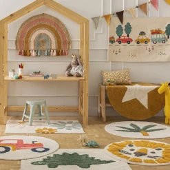 Tapis enfant rond en coton tufté 80x80cm