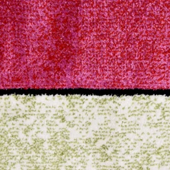Tapis entrée tissé motif géométrique LYN8 GEOME, Multicolore, rouge, beige, vert