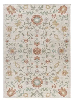 Tapis extérieur ATTICGO beige / multicolore rectangulaire motifs floraux 160x230 cm SAMARA