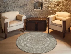 Tapis extérieur ATTICGO lin rond intérieur-extérieur diam.120 cm SILVANA