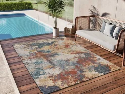 Tapis extérieur ATTICGO multicolore rectangulaire vintage 120x170 cm LUNA