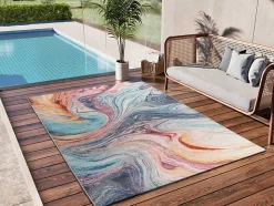 Tapis extérieur ATTICGO multicolore rectangulaire abstrait 120x170 cm SAMARA