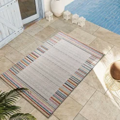 Tapis extérieur ATTICGO multicolore rectangulaire géométrique 120x170 cm SAMARA